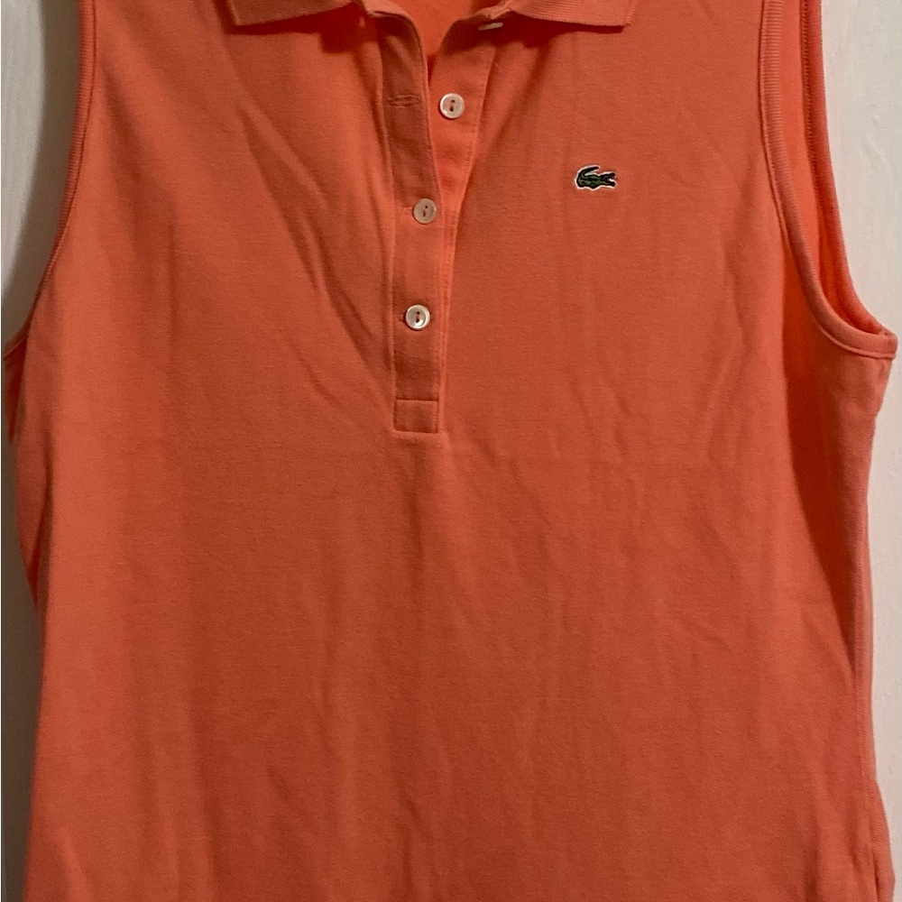 LACOSTE WOMENS CORAL POLO SHIRT - Picture 10 of 10